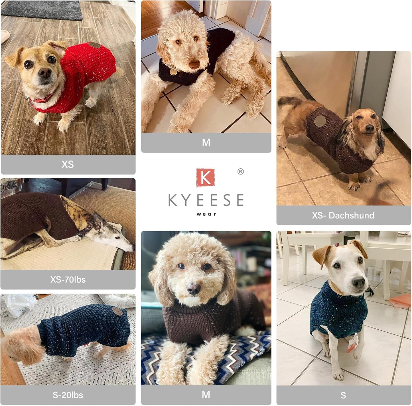 Warm Pullover Dog Sweater with Leash Hole and Reflective Yarn for Small to Medium Male Dogs - Cozy Lightweight Knit Coat in Navy Blue, Medium Size