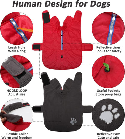 Cozy Red Winter Coat for Medium Dogs - Stylish Jacket & Sweater for Cold Weather Comfort