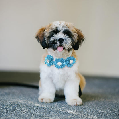 30-Piece Dog Bow Tie and Flower Collar Set with Diamond Crystal Accents for Small Dogs and Cats - Multi-Color Pet Accessories