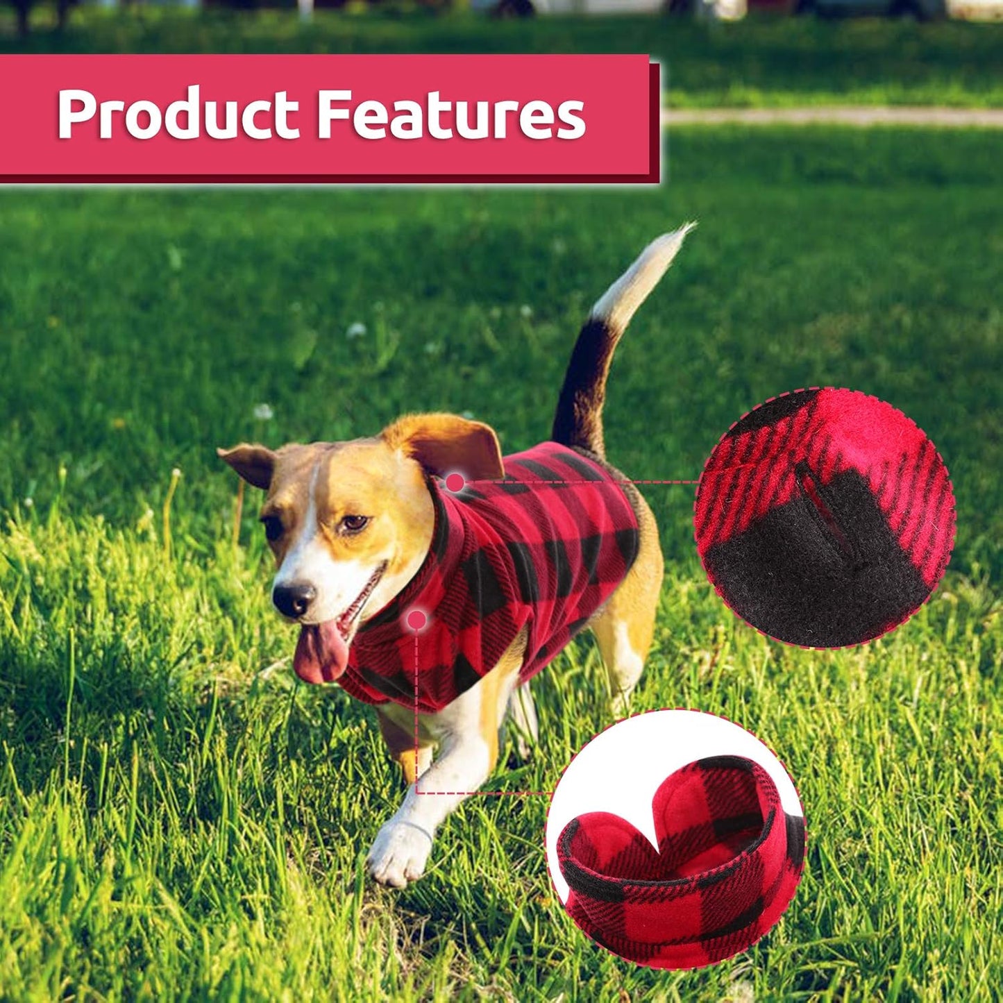 Plaid Fleece Dog Sweater Vest - Soft and Comfortable Winter Coat for Small to Medium Breeds