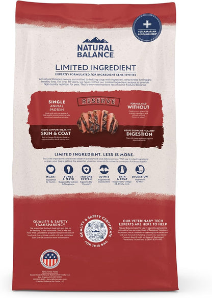 Limited Ingredient Reserve Grain Free Sweet Potato & Bison Dry Dog Food for Adults, Sensitive Stomach, 12 Lb (Pack of 1)
