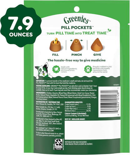 Pill Pockets for Dogs Large Size, Dog Treat Pouch for Capsule Medication, Peanut Butter Flavor, 7.9 Oz. Pouch