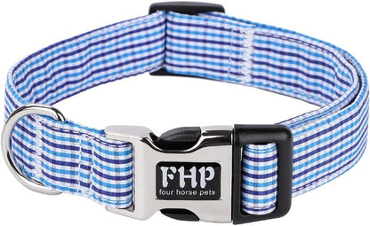 Cute Soft Dog and Cat Collar with Bowtie, Detachable Adjustable Bow Tie Collar Pet Gift (L, Blue Grid)