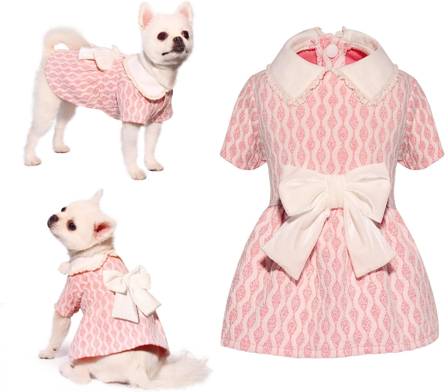 Adorable Pink Valentine's Day Dog Sweater Dress - Cozy & Chic for Small to Medium Female Dogs (Size S)