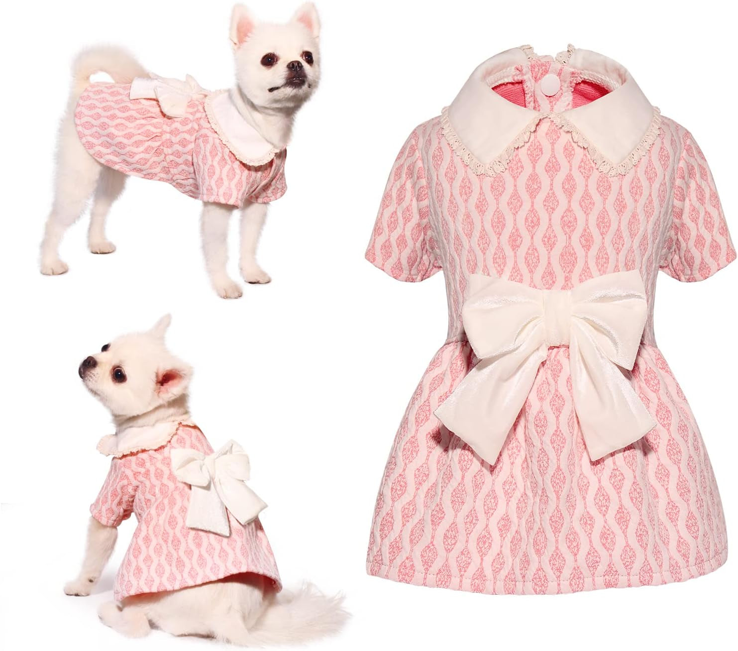 Adorable Pink Valentine's Day Dog Sweater Dress - Cozy & Chic for Small to Medium Female Dogs (Size S)