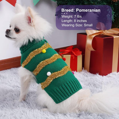 Large Dog Christmas Sweater - Warm Turtleneck Holiday Outfit with Leash Hole for Pets, XXXL Size