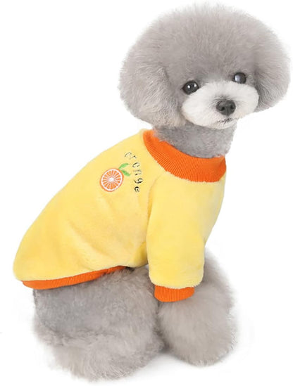 Fleece Fruit-Themed Pajamas Sweater for Small to Medium Dogs and Cats - Yellow, Size XXL