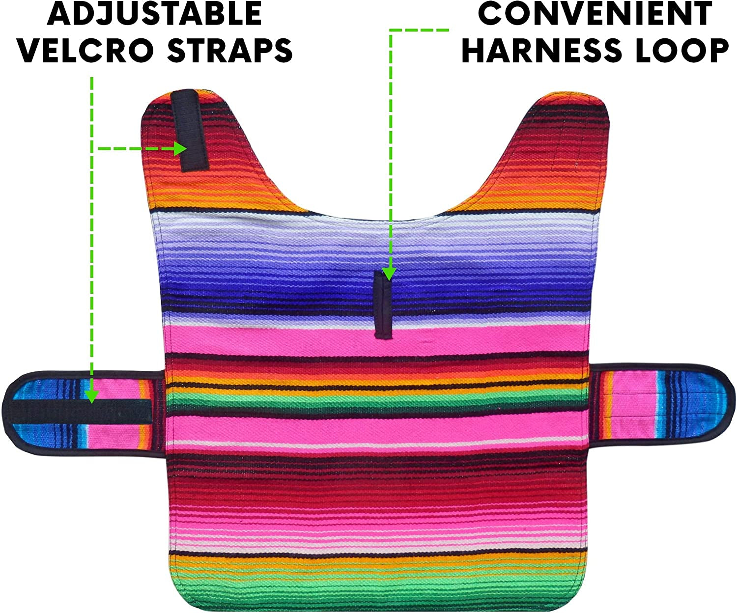 Handcrafted XXL Dog Poncho Made from Authentic Mexican Blanket in Pink