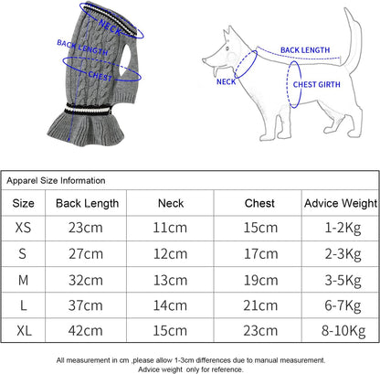 Cozy Red Knitted Winter Sweater Dress for Small Dogs and Cats - Perfect for Chihuahuas and Medium Breeds