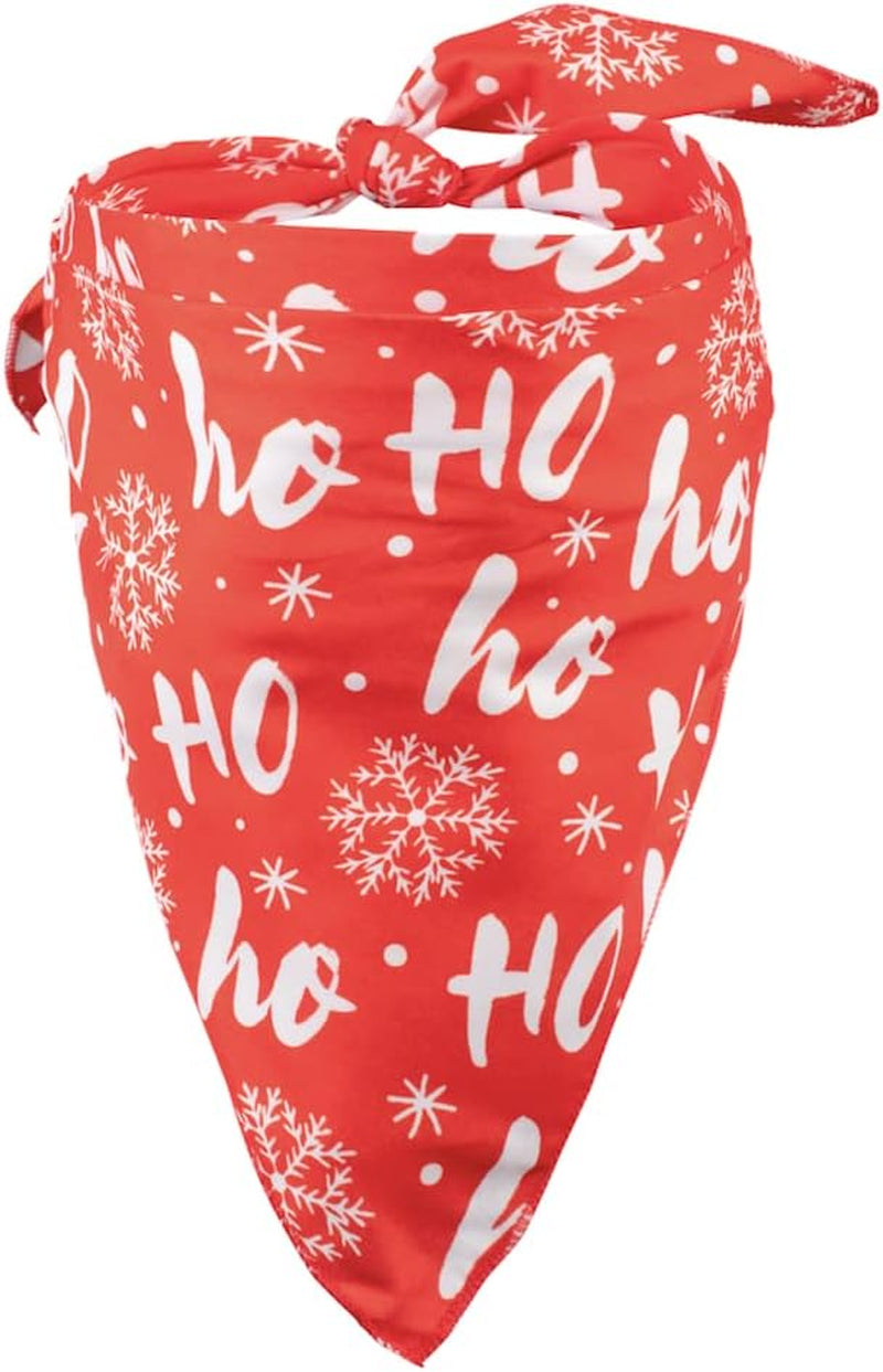 Christmas Bandanas for Dogs 3-Pack Snowflake, Tree, Santa, Reindeer, Snowman Winter Stocking Bandanna Handkerchief Gift for Puppies, Small, Large Breed or People (Christmas Pack 1, Large)