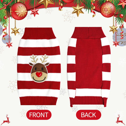 Dog Reindeer Sweater for Small Dogs and Cats - Festive Holiday Apparel in Red, Size XL