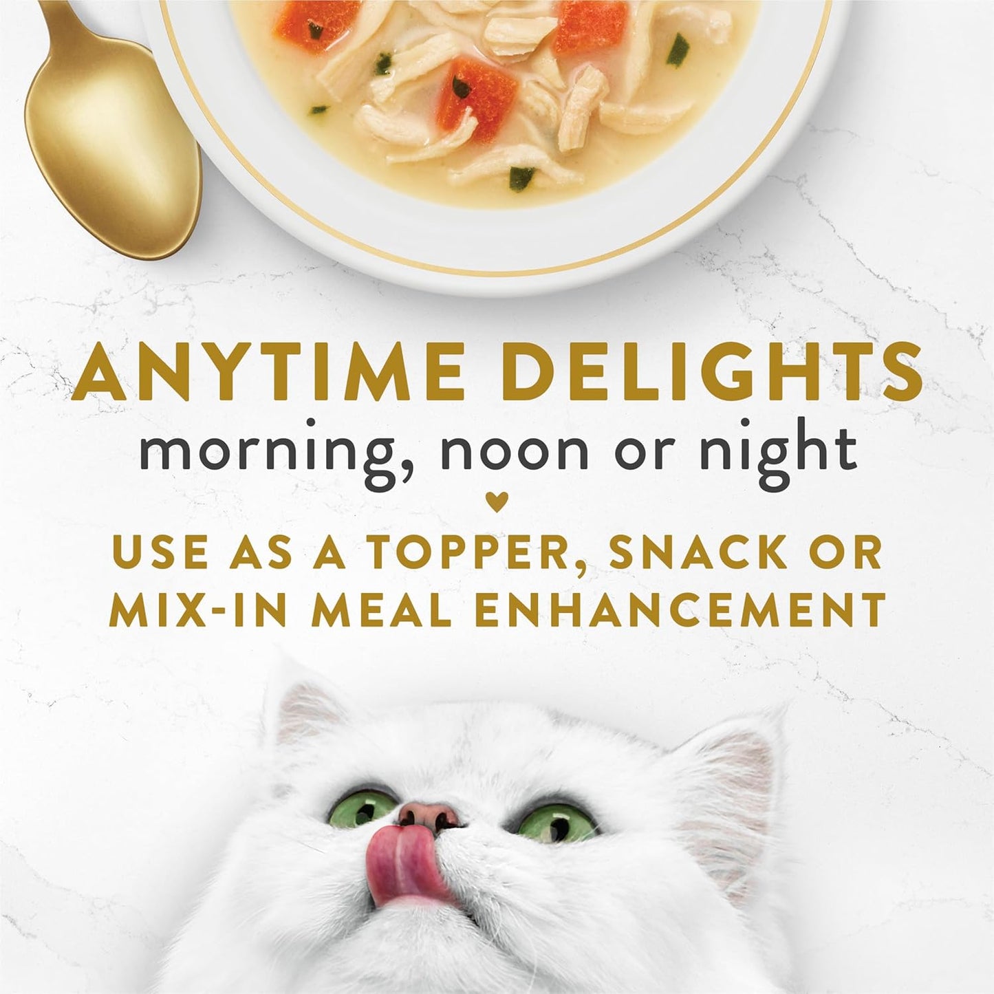 Purina  Broths Creamy Senior Cat Food Topper with White Meat Chicken & Vegetables, Pack of 16, 1.4 Oz Pouches