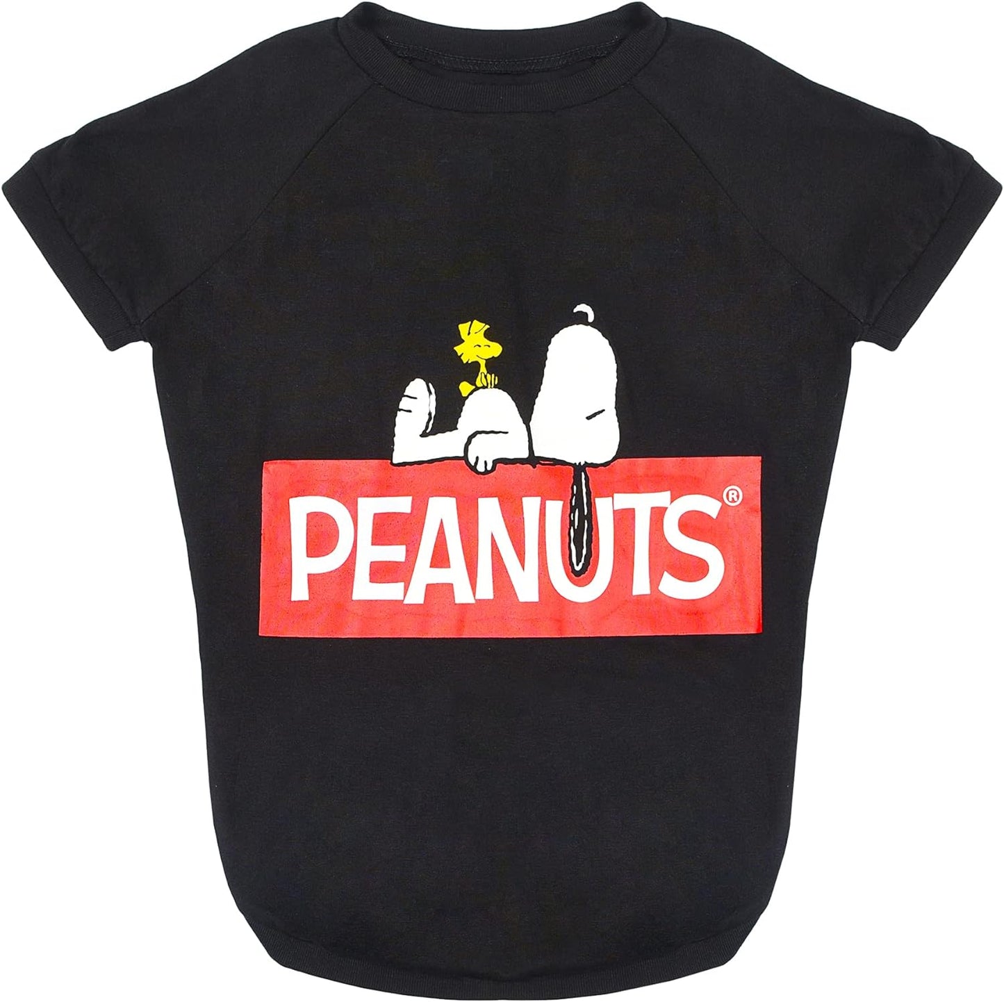 X-Small Black Lightweight Semi-Stretch Dog T-Shirt for Very Small Dogs by Peanuts (FF13344)