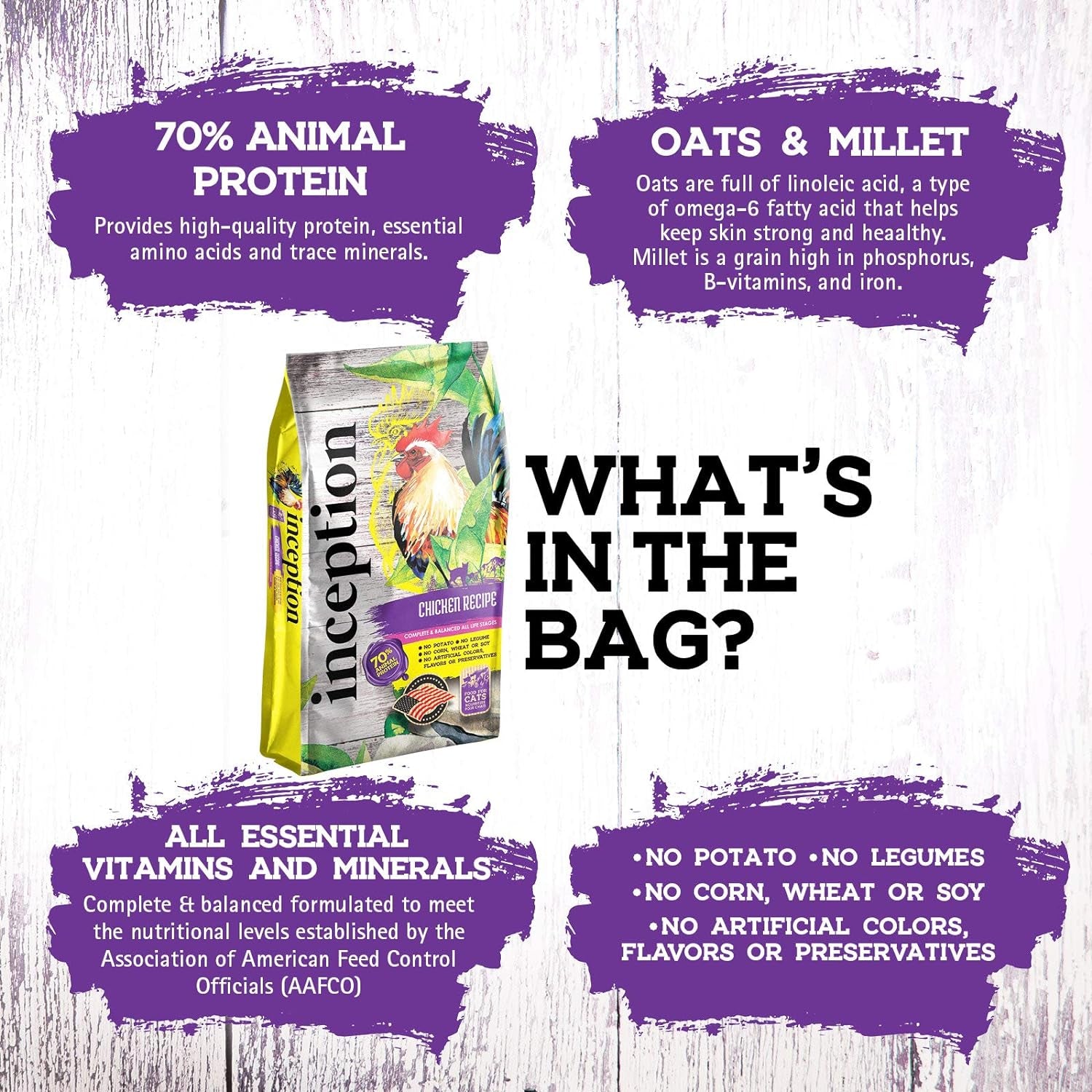 Dry Cat Food with Chicken Recipe – Complete and Balanced Formula – Meat-First, Legume-Free – 4 lb Bag