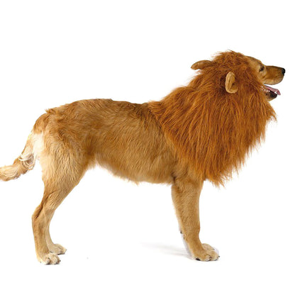Majestic Lion Mane Cosplay Costume for Medium to Large Dogs - Complete with Ears!
