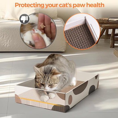 Cat Scratcher Cardboard Indoor - 17"X10" Cat Refill Box with 3 Pcs Scratching Board Reversable Long Lasting Clawing Pad for Cats, Corrugate Scratchers Bed Sofa Couch Furniture Wall Protector