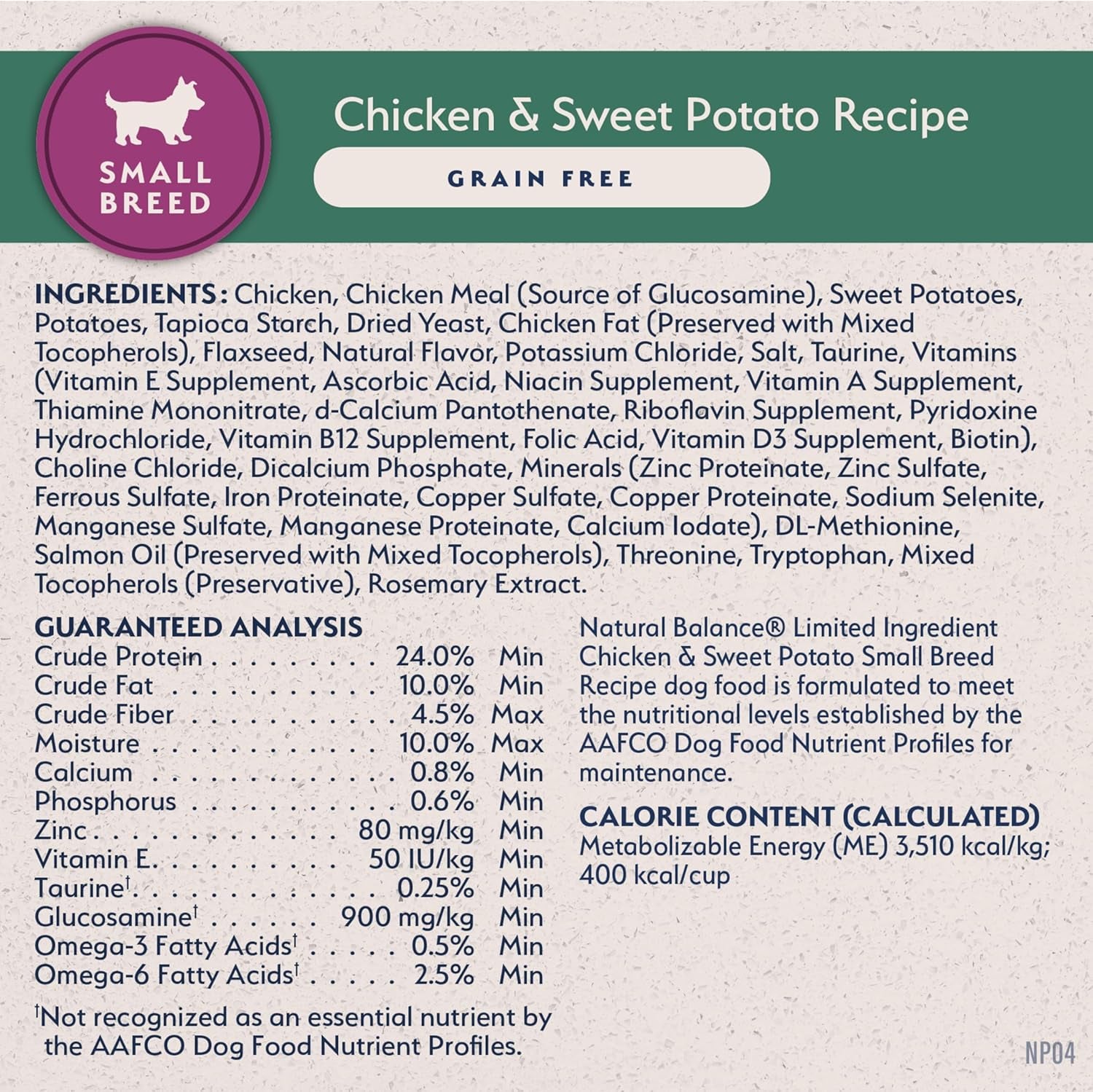 Limited Ingredient Small Breed Adult Grain-Free Dry Dog Food, Chicken & Sweet Potato Recipe, 4 Pound (Pack of 1)
