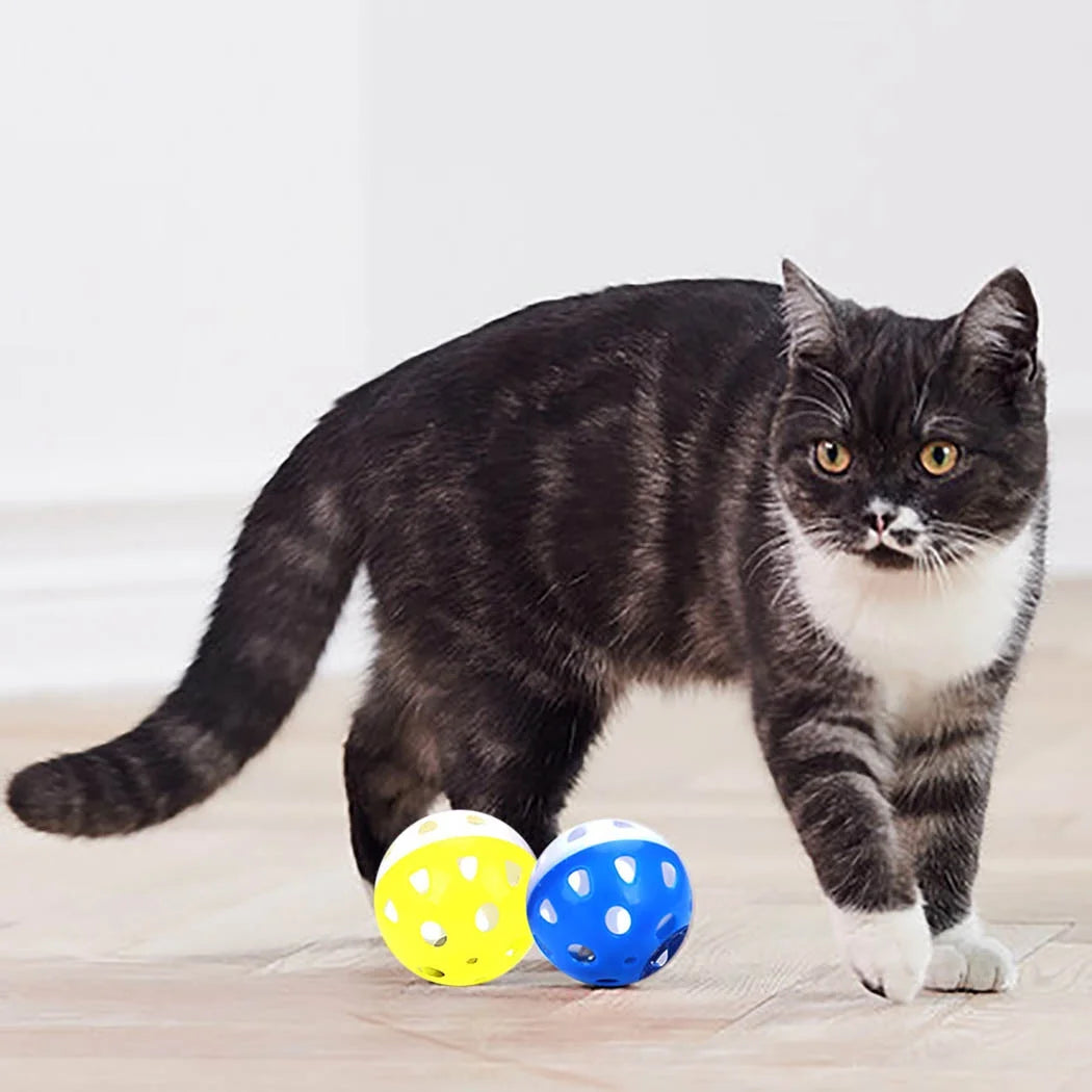 6-Piece Interactive Cat Toy Set with Bell Balls for Kittens and Cats
