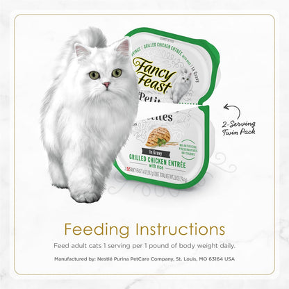 Purina  Gourmet Wet Cat Food Variety Pack, Petites Gravy Collection, Break-Apart Tubs, 48 Servings - (Pack of 24) 2.8 Oz. Tubs