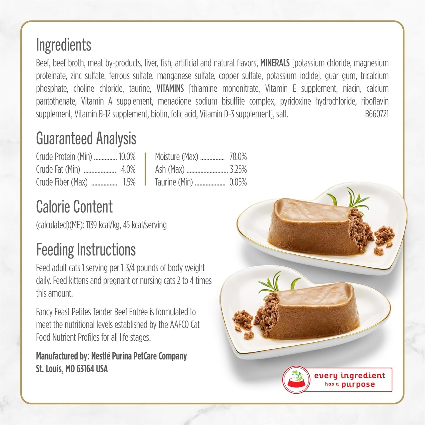 Purina Petites Gourmet Wet Cat Food Pâté with Tender Beef Entrée - Pack of 12 Tubs (2.8 oz each)