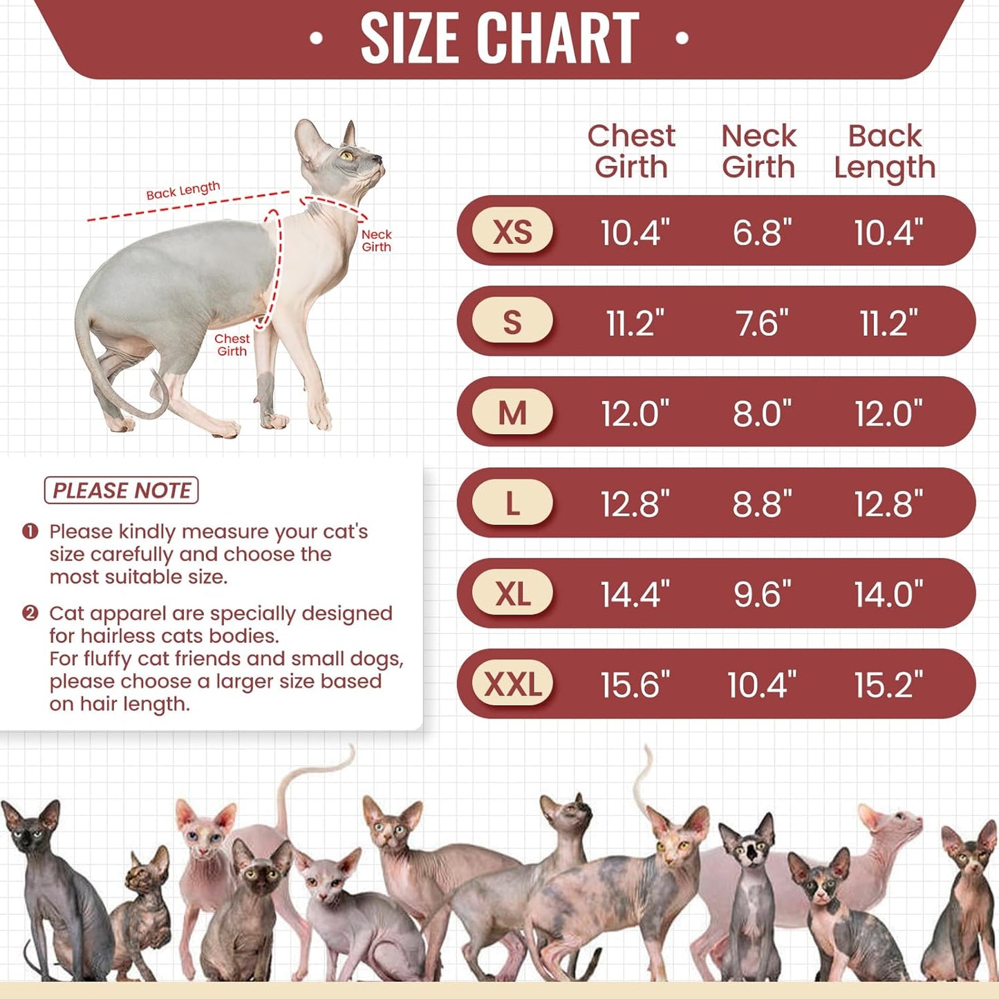 Cozy & Stylish Sphynx Hairless Cat Pullover - Breathable Turtleneck Sweater and Pajama Jumpsuit for Kittens