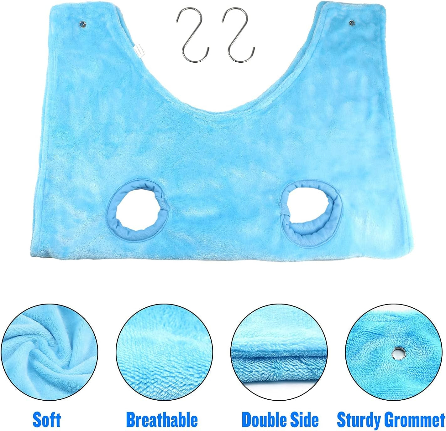 Professional Dog Grooming Hammock and Restraint Harness for Bathing, Trimming, and Nail Clipping - Medium Size, Blue