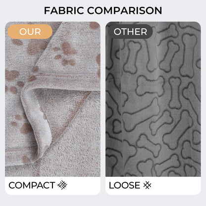 Large Dog Fleece Blanket - Washable Pet Blanket for Bed and Couch Protection with Adorable Paw Print Design