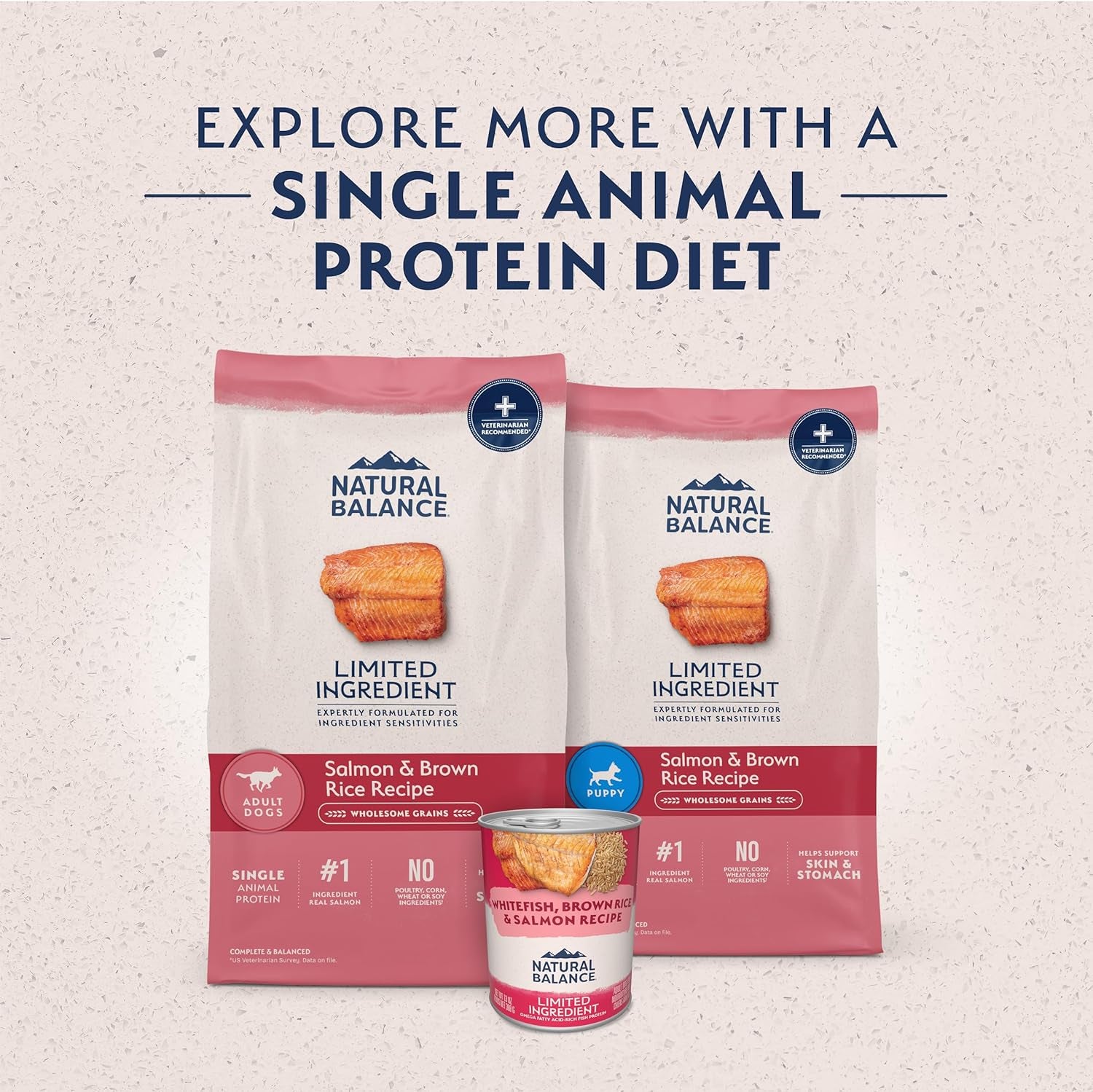 Limited Ingredient Puppy Dry Dog Food with Healthy Grains, Salmon & Brown Rice Recipe, 24 Pound (Pack of 1)