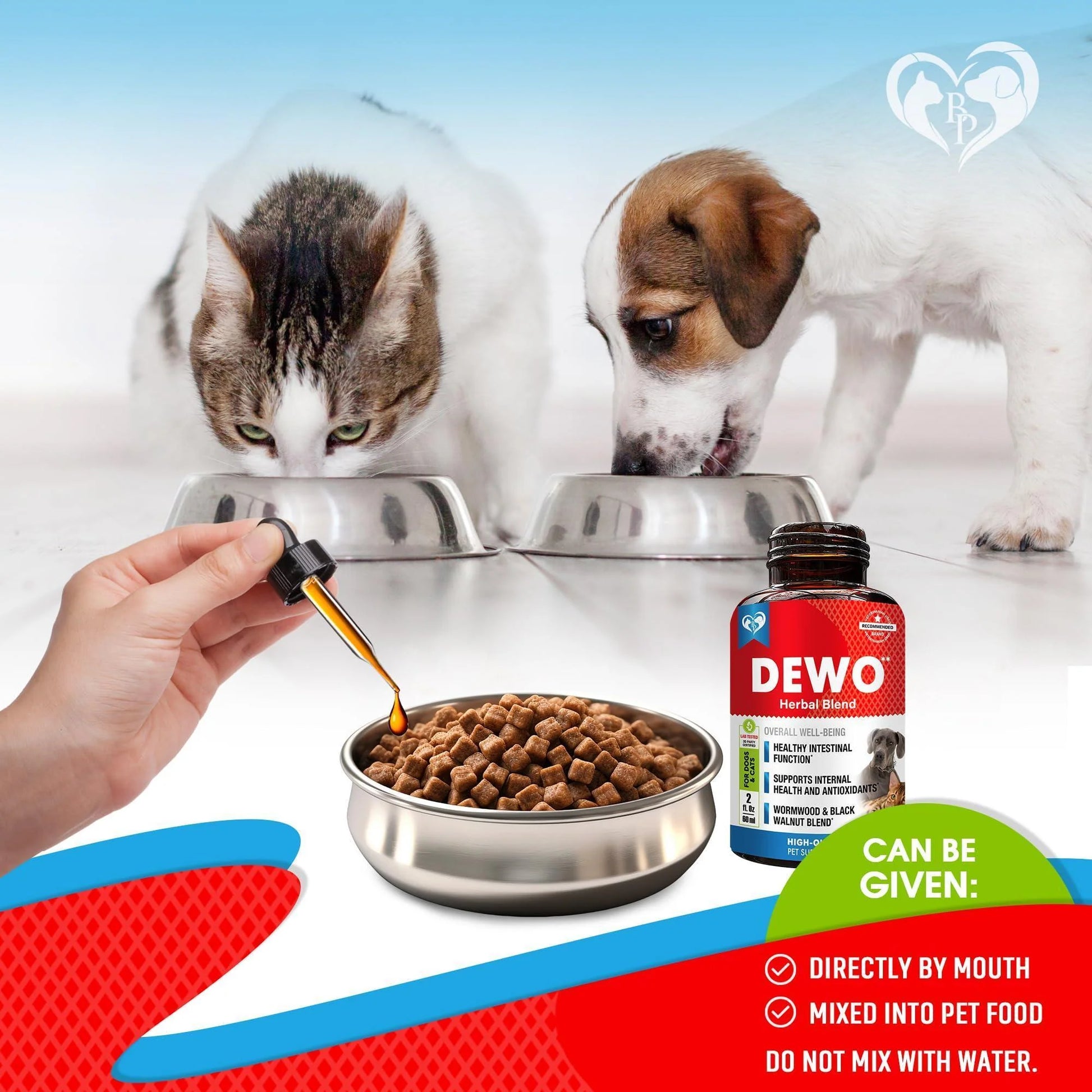 Natural Intestinal Defense for Dogs and Cats - Herbal Cleanse with Wormwood and Black Walnut for Healthy Gut Flora Balance - Advanced Broad Spectrum Formula - 2 Pack (60 mL)