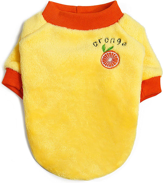 Fleece Fruit-Themed Pajamas Sweater for Small to Medium Dogs and Cats - Yellow, Size XXL
