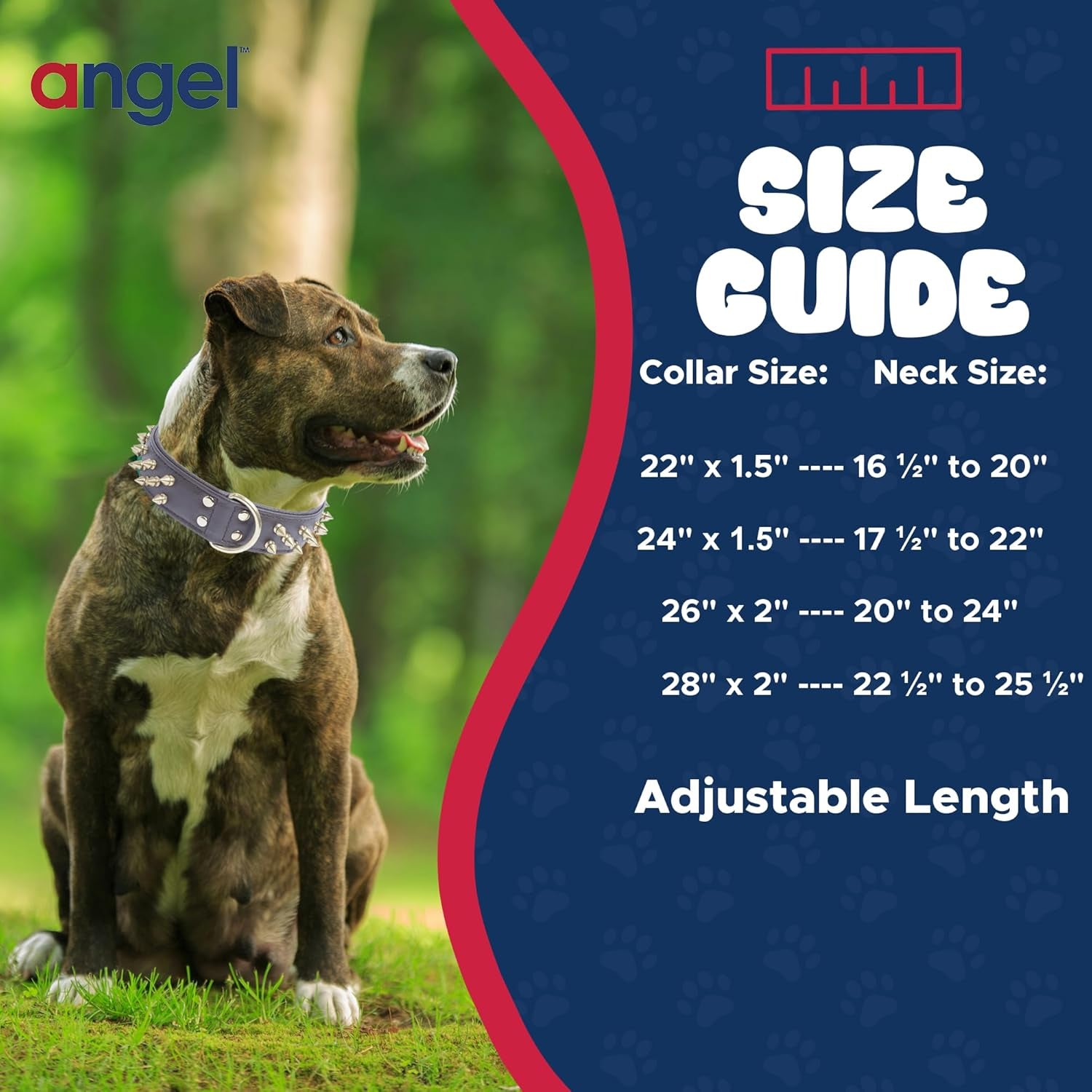 '- Amsterdam Spiked Dog Collar, Genuine Leather Dog Collar for Large Dogs to Extra Large Dogs, Water-Resistant, Thick Dog Collar with D-Ring, Chocolate Brown Collar, 22 X 1.5 Inches
