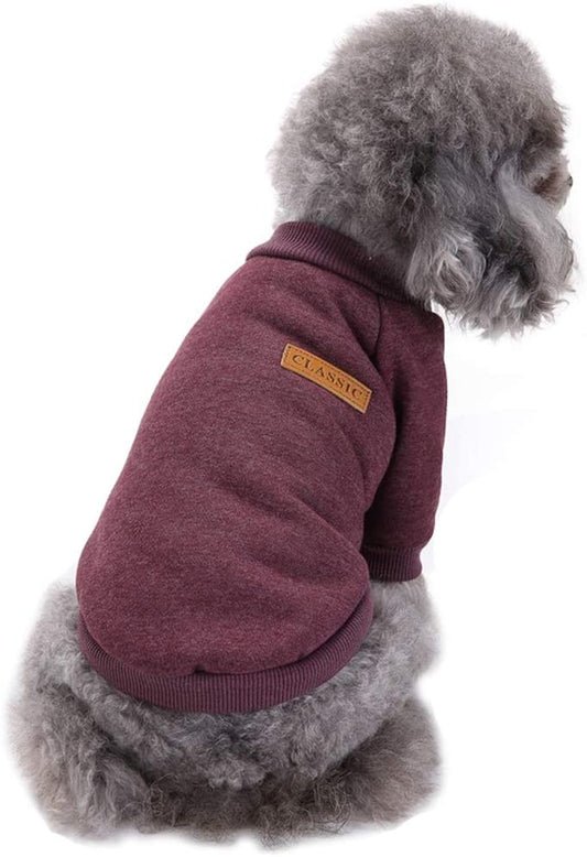 Classic Knitwear Sweater for Small Dogs - Warm Winter Coat in Brown (XS)
