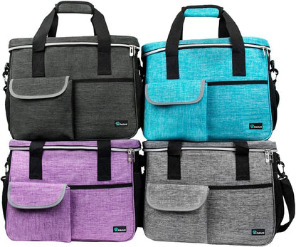 Dog Travel Organizer - Premium Pet Travel Bag with Food Container and Bowls, Ideal for Weekend Camping and Cat Diaper Storage (Grey, Large)