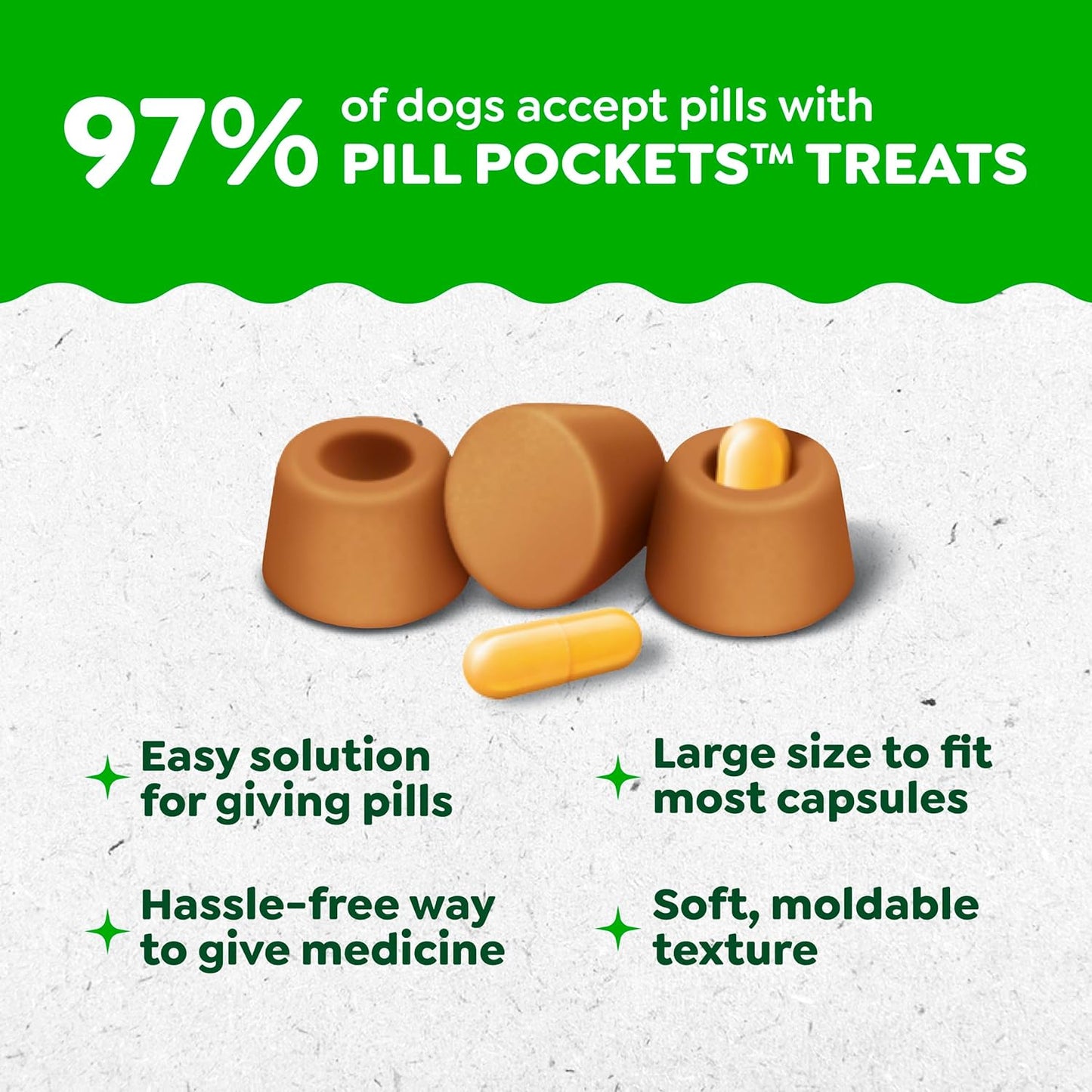 Pill Pockets for Dogs Large Size, Dog Treat Pouch for Capsule Medication, Peanut Butter Flavor, 7.9 Oz. Pouch