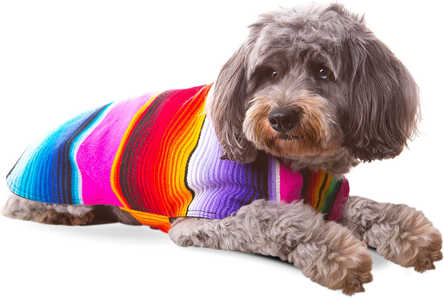 Dog Clothes - Handmade Dog Poncho - Cinco De Mayo Chihuahua Costume from Authentic Mexican Blanket (Pink, XXS)