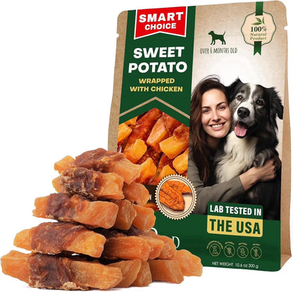 Sweet Potato and Chicken Dog Treats - 10.6 Oz Grain-Free Natural Chews for Training Small and Large Dogs