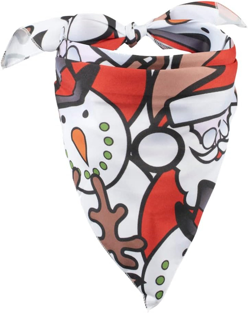 Christmas Bandanas for Dogs 3-Pack Snowflake, Tree, Santa, Reindeer, Snowman Winter Stocking Bandanna Handkerchief Gift for Puppies, Small, Large Breed or People (Christmas Pack 1, Large)