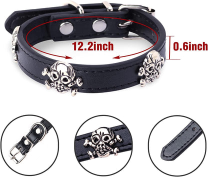 Pet Pirate Hat and Skull-Studded Leather Collar Set for Cats and Dogs - Halloween Costume Accessories