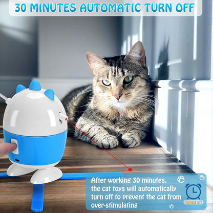 Interactive Cat Toy: 2-in-1 Rechargeable Light and Feather Exercise Toy for Indoor Cats with Adjustable Automatic Features