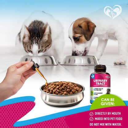 Cranberry Urinary Tract and Bladder Support Supplement for Cats and Dogs - Urinary Wellness Drops
