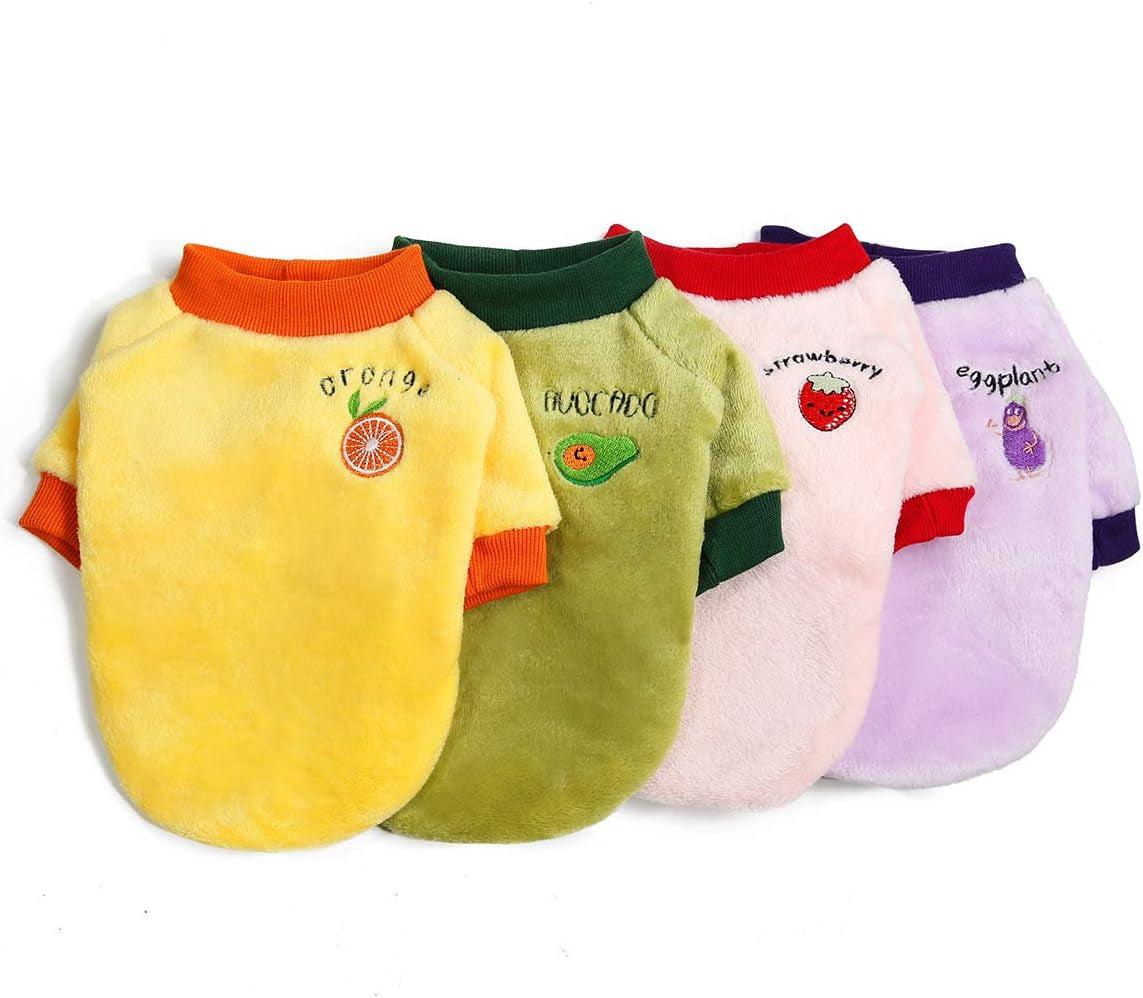 Fleece Fruit-Themed Pajamas Sweater for Small to Medium Dogs and Cats - Yellow, Size XXL