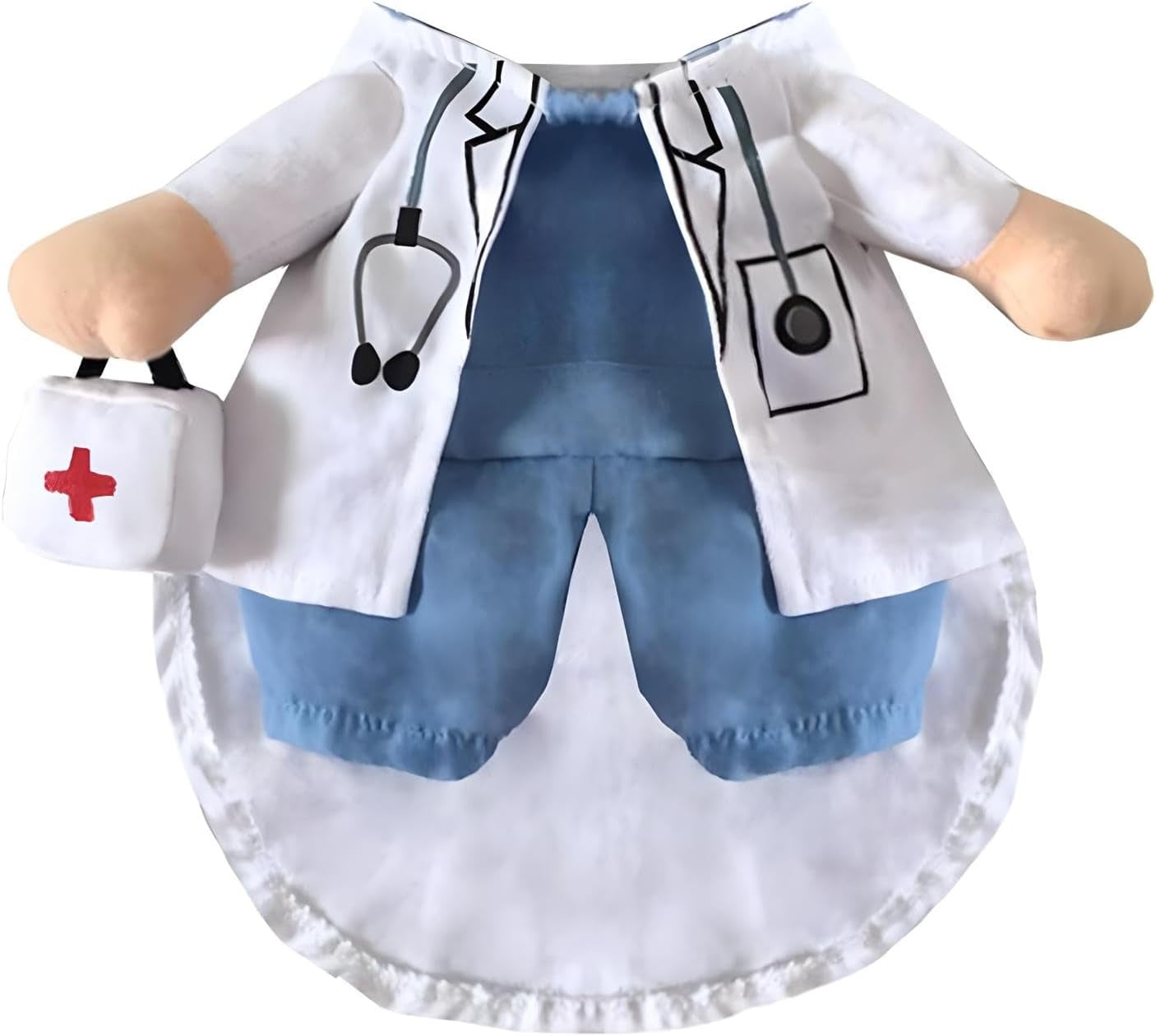 Pet Doctor Costume for Dogs and Cats - Halloween Outfit with Jeans (XS)