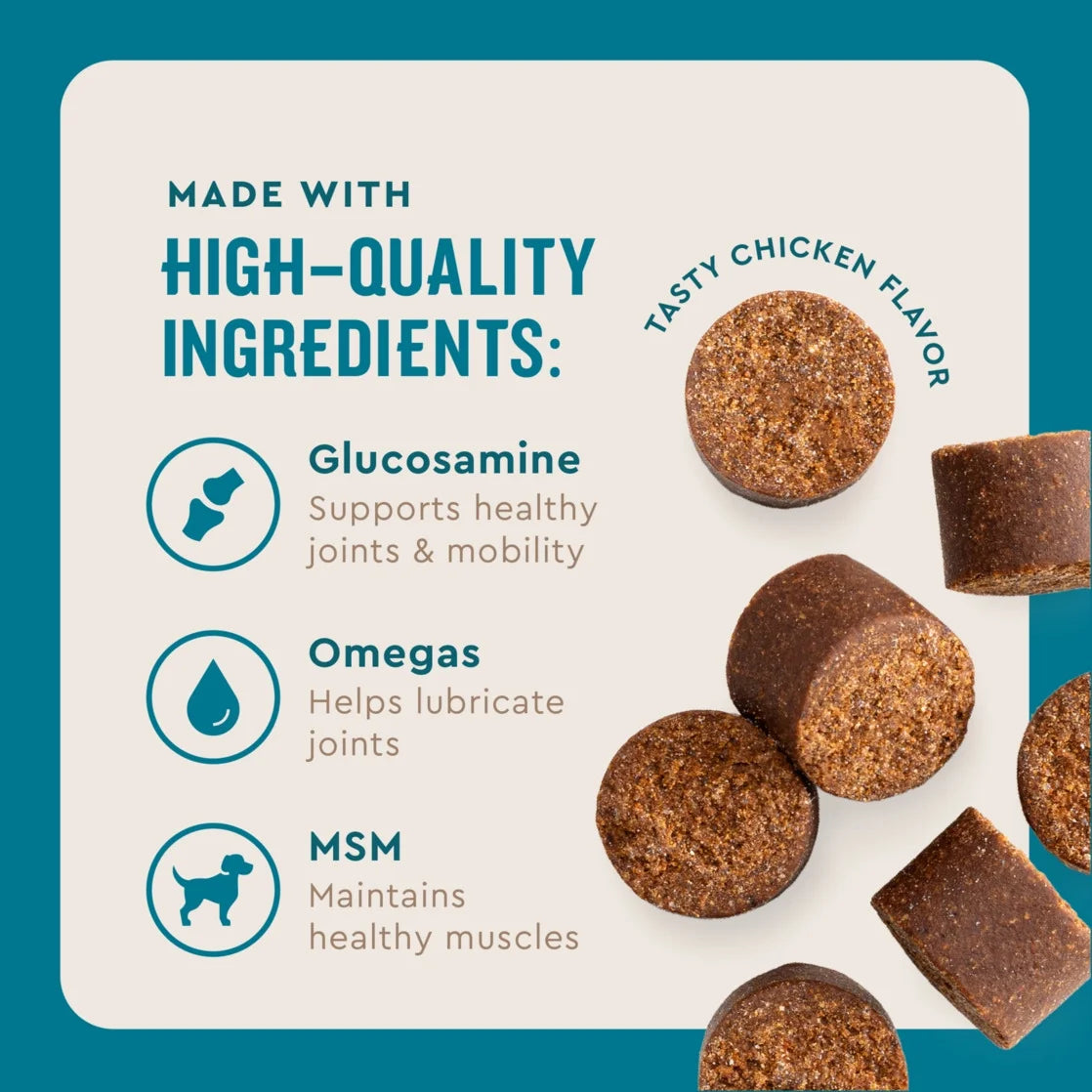 Vetiq Hip & Joint Supplement for Dogs - Chicken Flavored Soft Chews, 7.4 Oz, 60 Count (3 Pack)