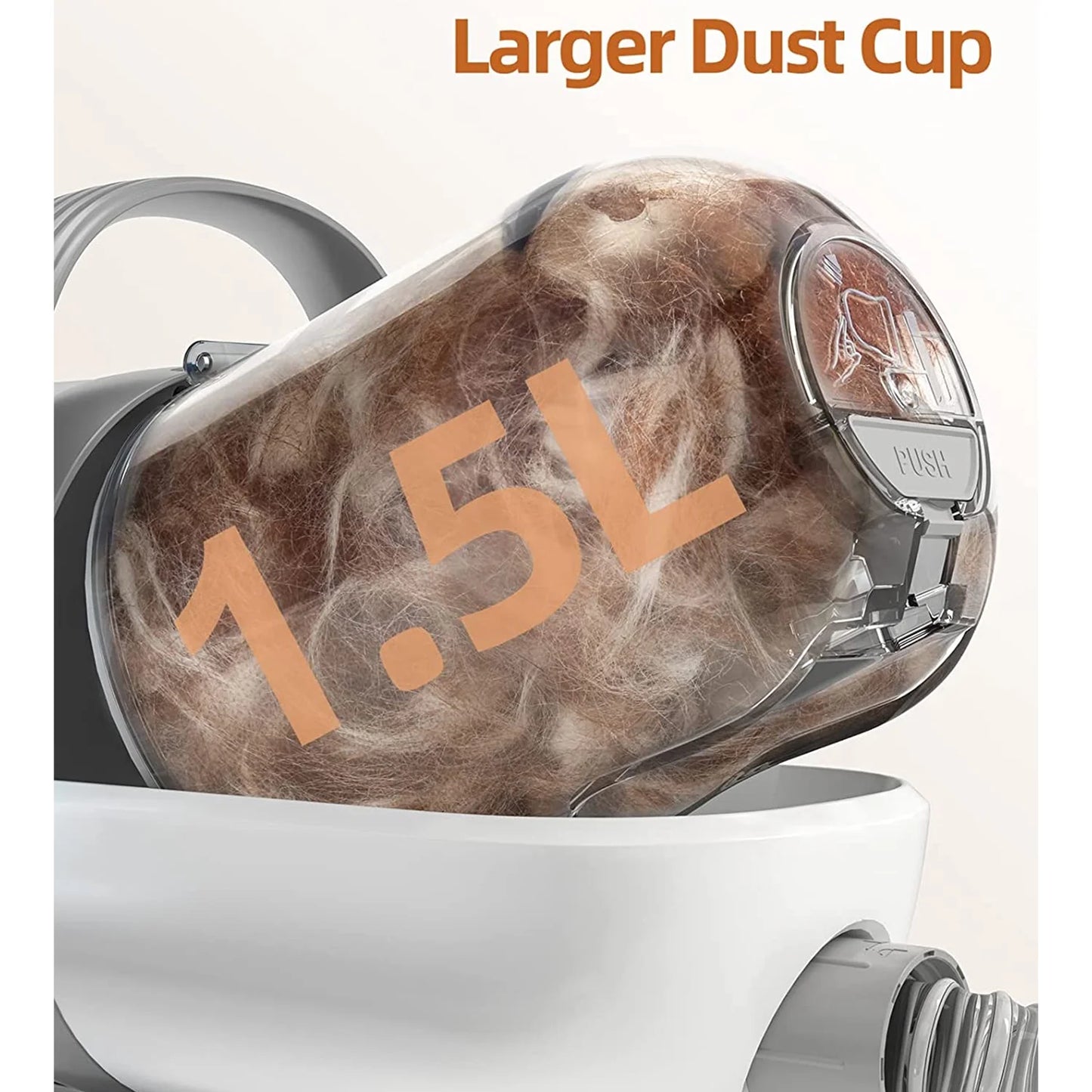 7-in-1 Low Noise Pet Grooming Vacuum with 1.5L Dust Cup and Professional Grooming Tools for Dogs and Cats, Gray