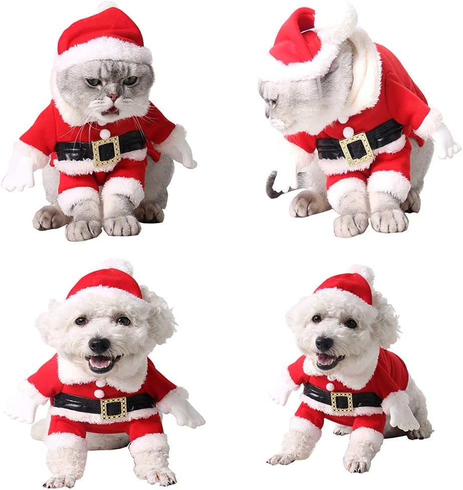 Festive Holiday Costumes for Dogs and Cats - Cosplay Outfit with Cap in Red, X-Large