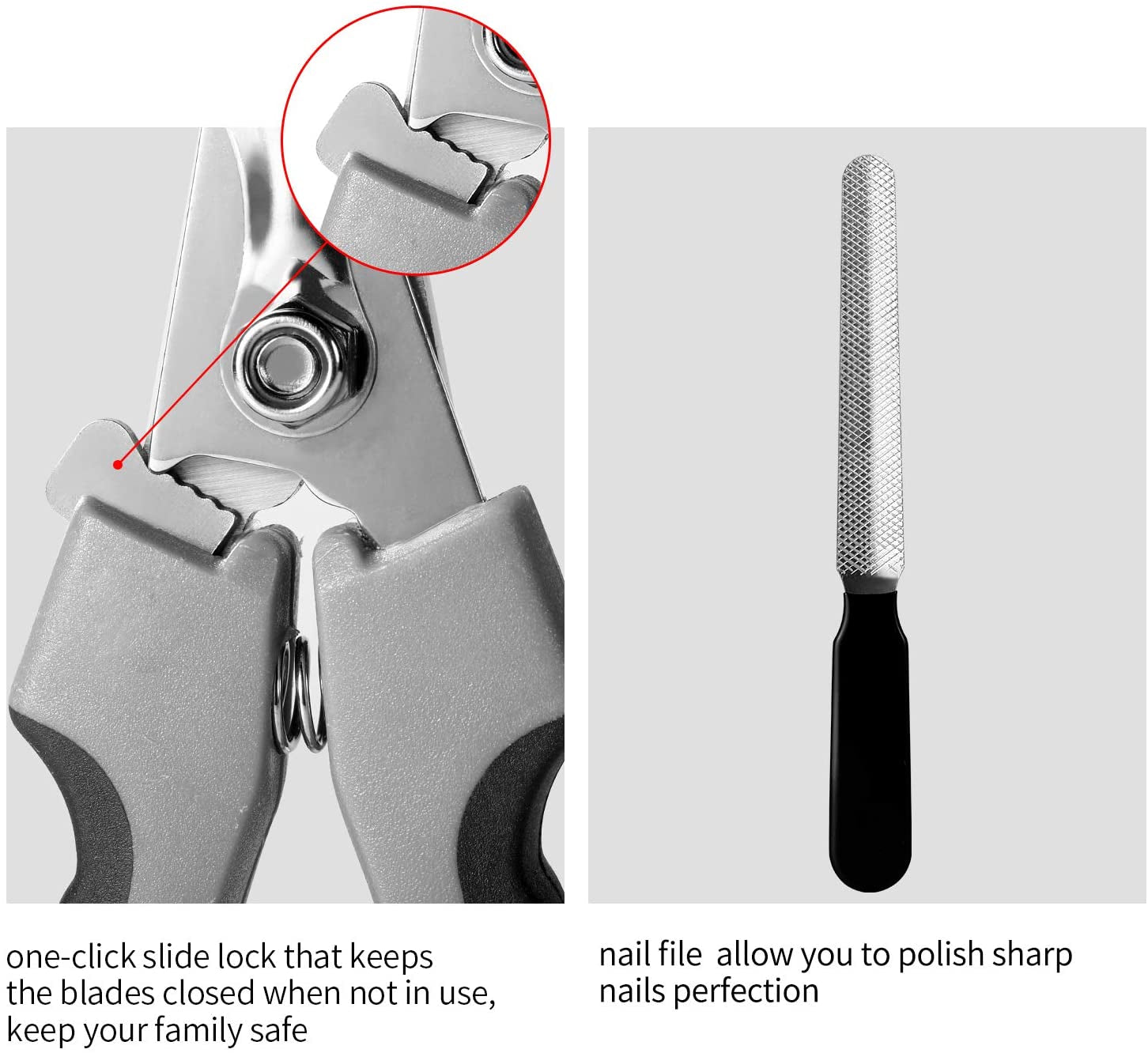 Professional Dog Nail Clippers and Trimmers for Large Breeds with Quick Sensor, Including Safari Cat Nail Clipper with Safety Guard and Nail File