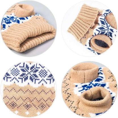Winter Warm Pet Sweater for Small and Medium Dogs and Cats - Soft Pullover Coat Apparel