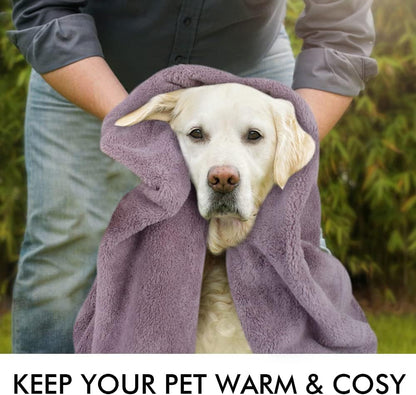 Super Absorbent Microfiber Pet Bath Towel for Dogs and Cats - 30"x50" - Purple