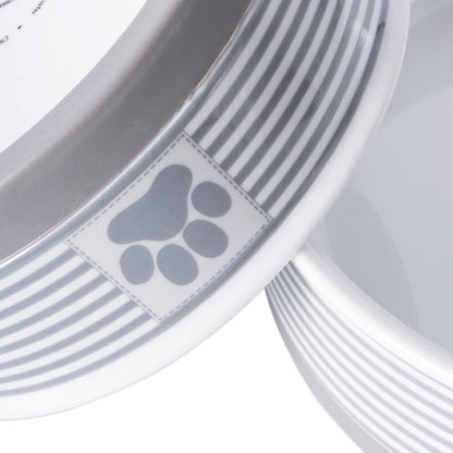 Paw & Patch Ceramic Pet Collection, Medium Bowl, 6X2", Gray