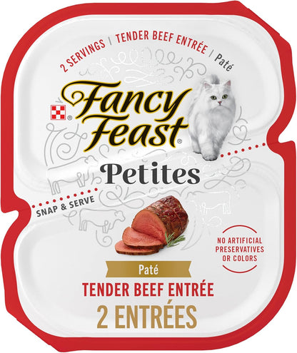 Purina Petites Gourmet Wet Cat Food Pâté with Tender Beef Entrée - Pack of 12 Tubs (2.8 oz each)